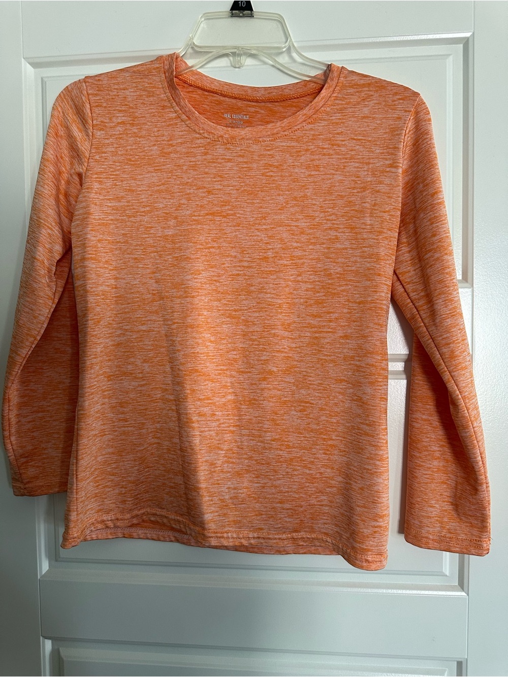 Real Essentials Heathered Orange Workout Long-Sleeve Tee